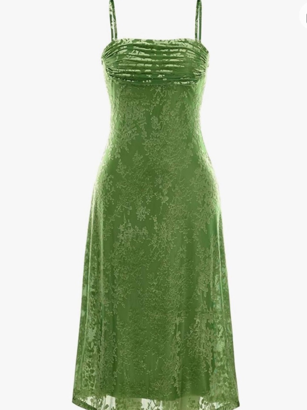 Cider Ruched Floral Green Maxi Dress